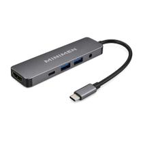 Hub Adaptador USB-C 5 em 1 HDMI 4K 2x USB 3.0 PD Audio P2 Hub Adaptador USB-C 5 em 1 HDMI 4K 2x USB 3.0 PD Audio P2