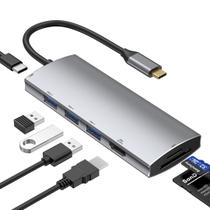 Hub Adaptador Usb-C Usb Hdmi 4k 60hz Cartão SD MicroSD 7 x 1