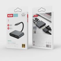 Hub Adaptador Usb Tipo C 4 Em 1 Com Hdmi 4k Maacbook Pro/air Hub 4 Em 1- Type-C P/Hdmi 4k/Vga/Usb3.0/Pd 100w