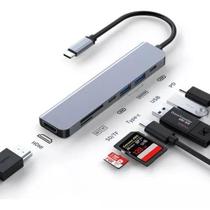 Hub Adaptador Usb Tipo C 7 Em 1 Compatível Hub Adaptador Usb Tipo C 7 Em 1 Compatível