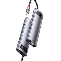 Hub Baseus USB-C Dock HDMI 4K 60Hz Alta definição USB 3.0 Cartão Memória SD TF USB-C PD 100W RJ45