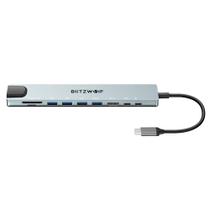 HUB BlitzWolf USB-C BW-NEW TH5 10 em 1 com HDMI 4K / Carregamento PD de 100W / Slots de Cartão SD TF