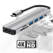 Hub Cabo Adaptador Multiportas Usb-C 7 Em 1 Hdmi 4K Usb 3.0