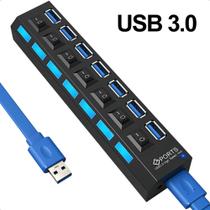 Hub Cabo Extensor Régua Usb 3.0 7 Portas Com Led High Speed Hd Pen Drive Pc - Envio Rápido Hub Cabo Extensor Régua Usb 3.0 7 Portas Com Led High Speed Hd Pen Drive Pc - Envio Rápido