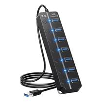 Hub Cabo USB 3.0 Adaptador 4 e 7 Portas Alta Velocidade Notebook PC Teclado 5Gbps Speed Pen Drive Hub Cabo USB 3.0 Adaptador 4 e 7 Portas Alta Velocidade Notebook PC Teclado 5Gbps Speed Pen Drive