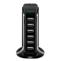 HUB Carregador 6 portas USB MOVITEC Preto HB-01