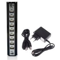 Hub com 10 Portas Usb + Fonte Alimentação Serve P/ Hub com 10 Portas Usb + Fonte Alimentação Serve P/