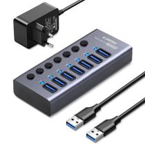 Hub Comtac USB 3.2 com 7 portas e interruptores individuais 9450 Hub Comtac USB 3.2 com 7 portas e interruptores individuais 9450