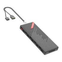 Hub controlador de fan am10 pwm 4pin + argb 3pin 10 portas