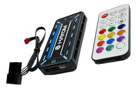 Hub Controladora ARGB RGB Gamer 6 Pinos para Coolers com Controle Remoto Suporta até 10 Fans