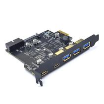 Hub De Cartão PCI Express Tipo C USB 3.2 Gen1 Adaptador Multiplicador Controlador Cartões Riser USB