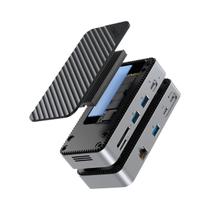 Hub De Display USB C 10Gbps Com Ventoinha De Resfriamento, Gabinete Para SSD M2 NVMe SATA, HDMI,