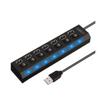 Hub De Extensão USB 2.0 De 7 Portas Para PC, Laptop E Desktop, Divisor De Computador Com Um Conector