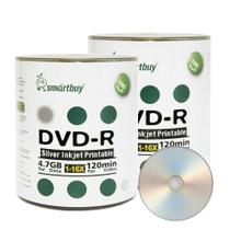 Hub de jato de tinta DVD-R Smartbuy 4,7 GB/120 min 16x Silver para impressão