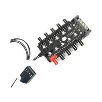 Hub De Ventilador Para Gabinete De PC Com 10 Portas, Controlador PWM De 12V 4 Pinos, Divisor De