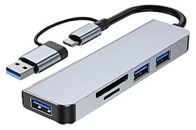 Hub Dock 5 Em 2 Usb-C E Usb-A Tomate Tf Sd Alta Velocidade