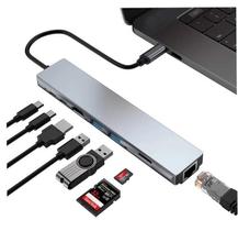 Hub Dock Station Usb Type-C 10Gbps 8X1 Hdmi 4k Lan Usb 3.0 Leitor SD Hub Dock Station Usb Type-C 10Gbps 8X1 Hdmi 4k Lan Usb 3.0 Leitor SD