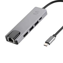 HUB Dock USB-C 5x1 com HDMI 4K, RJ45 Ethernet, USB 3.0 pd