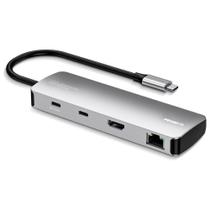 HUB Docking Comtac USB-C, 9 em 1, HDMI 2.0, Ethernet Gigabit, 3x USB-A 3.2, USB-C 3.2, USB-C PD 85W, Cartão SD/MicroSD, Alumínio - 2019481