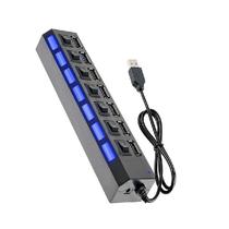 Hub Exbom Usb 2.0 7 Portas Com Led 5Gb/S Uh-2S7 Preto Hub Exbom Usb 2.0 7 Portas Com Led 5Gb/S Uh-2S7 Preto