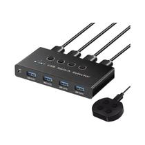 Hub KVM USB3.0 De 4 Portas Para PC Laptop Teclado Mouse Monitor Impressora Adaptador Divisor