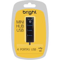 Hub mini usb 2.0 4 portas preto bright