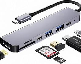 Hub multiportas 8 em 1 tomate mst-015 - tf/sd/usb 2.0/usb 3.0/usb-c/p2