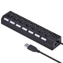 Hub Original Usb 2.0 7 Portas Interruptor Com Led Azul
