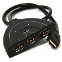Hub Switch Hdmi 1x3 com cabo rabicho 20cm LELONG Hub Switch Hdmi 1x3 com cabo rabicho 20cm LELONG