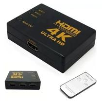 Hub switch hdmi 3x1 ultra hd 4k c controle remoto 3 entradas 1 saída kp3465
