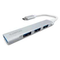 Hub Tipo C Alumínio Prata 4 Portas USB 3.0 E 2.0 Comtac 1100 Hub Tipo C Alumínio Prata 4 Portas USB 3.0 E 2.0 Comtac 1100