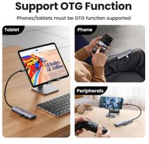 Hub Ugreen USB-C/2 USB-C/A 3.1 CM473 - Prata/Preto