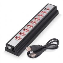 Hub USB 10 Portas 2.0 Alta Velocidade 480Mbps para Notebook PC Plug and Play Expansor USB Hub USB 10 Portas 2.0 Alta Velocidade 480Mbps para Notebook PC Plug and Play Expansor USB