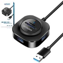 Hub Usb 2.0 - 3 portas - 5gbps USB - Leitor de Micro SD - UH-R23