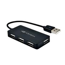 HUB USB 2.0 4 Portas 480mbps HU-220BK C3 Tech Preto LED Indicador