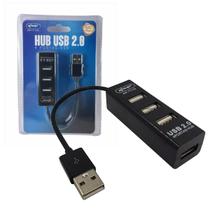 Hub Usb 2.0 4 Portas Barato Cabo De 10Cm Preto nfe