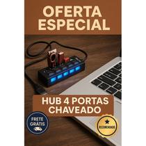 Hub Usb 2.0 4 Portas Expansor hub usb cabo hub usb Alta Velocidade com Led Indicador