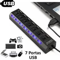 Hub USB 2.0 7 Portas Ideal para Conectar HD Externo e Pendrive de Forma Rápida