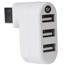 HUB USB 2.0 Bright, 3 Portas, Branco - 335