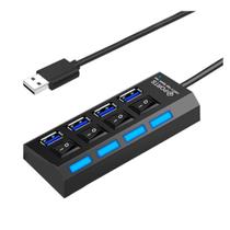 Hub USB 2.0 com 4 portas e tecnologia de economia de energia através de interruptores e indicadores