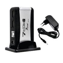 Hub USB 2.0 Com 7 Portas em Torre com Fonte De Alimentação Bivolt Hub USB 2.0 Com 7 Portas em Torre com Fonte De Alimentação Bivolt