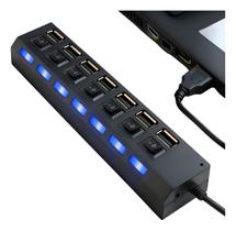 Hub Usb 2.0 Com 7 Portas Switch On/off Possui Led Indicador