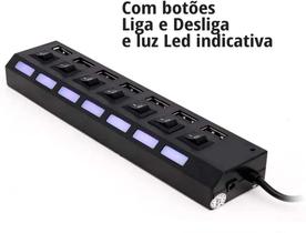 Hub Usb 2.0 Com 7 Portas Velocidade De 480Mbps