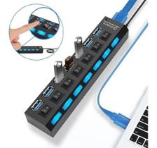 Hub USB 2.0 Extensor USB 7 Portas Switch On/Off Led Indicador