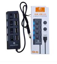 Hub Usb 2.0 - Multi 4 Portas Adaptador Extensor Hub Preto Hub Usb 2.0 - Multi 4 Portas Adaptador Extensor Hub Preto