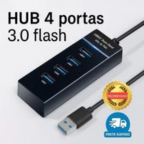 Hub USB 3.0 4 Portas Transferência Rápida de Dados 5 Gbps Compatível com Entrada USB