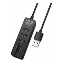 Hub Usb 3.0 5 em 1 com 3 portas Usb e 2 portas com Leitor para Sd Exbom - UH-R32 Hub Usb 3.0 5 em 1 com 3 portas Usb e 2 portas com Leitor para Sd Exbom - UH-R32
