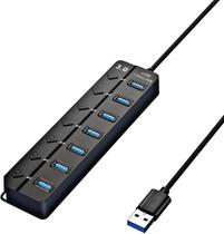 Hub USB 3.0 7 Portas Alta Velocidade 5Gbps Multi USB com LED Indicador