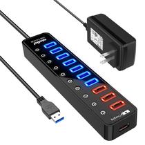 Hub USB 3.0 Atolla 11 portas com 7 portas de dados e 4 de carregamento