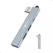 Hub Usb 3.0 Cabo Extensor 3 Usb 1 Tipo C Cinza Rápido High Conectores de Saída